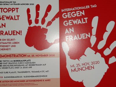 Pressemitteilung vom Bündnis 8. März zum Tag gegen Gewalt an Frauen am 25. November