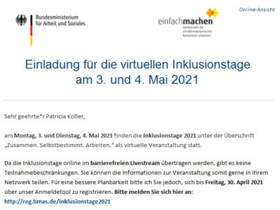 Virtuelle Inklusionstage